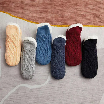 Thermal Socks with Non-Slip Grip and Adjustable Cuff, Breathable Soft Interior All Vera Mart