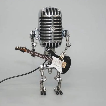 Retro Microphone Lamp with Articulated Joints and Robot Accent, LED Compatible All Vera Mart