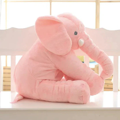 Plush Elephant Pillow with Floppy Ears and Curved Trunk for Babies