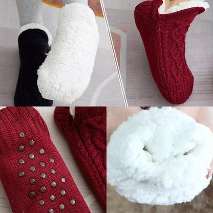 Thermal Socks with Non-Slip Grip and Adjustable Cuff, Breathable Soft Interior All Vera Mart