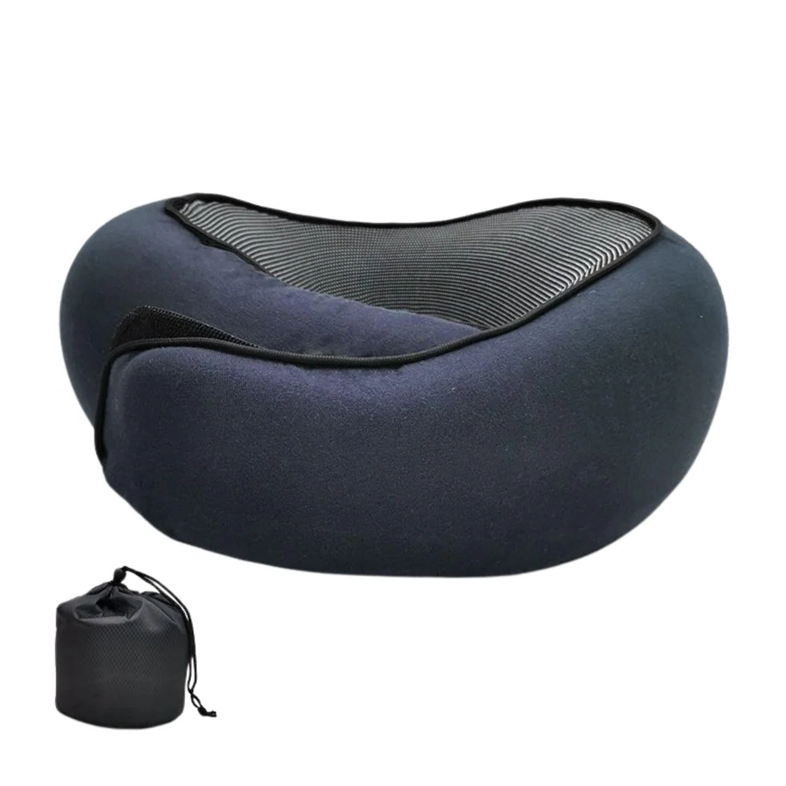 Contoured Neck Pillow with Snap Closure and Sleep Accessories, Carry-On Size