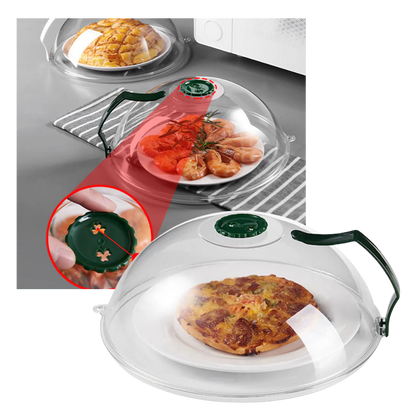 Microwave Splatter Guard with Steam Vent for 10.3in Plates, Dishwasher Safe