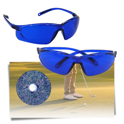 Blue Contrast Golf Ball Finder Glasses with Impact Resistant Frame and Protective Case