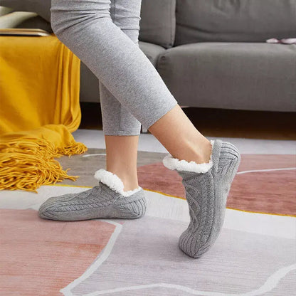 Thermal Socks with Non-Slip Grip and Adjustable Cuff, Breathable Soft Interior All Vera Mart
