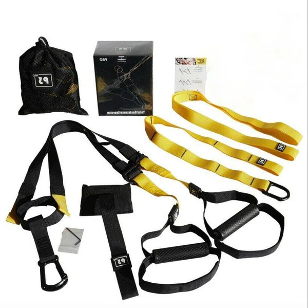 Bodyweight Suspension Trainer with Adjustable Straps and Metal Carabiners, 400lb Capacity