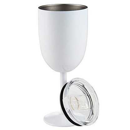 Double Wall Stainless Steel Wine Cup with Leak Resistant Lid and Condensation Free Exterior