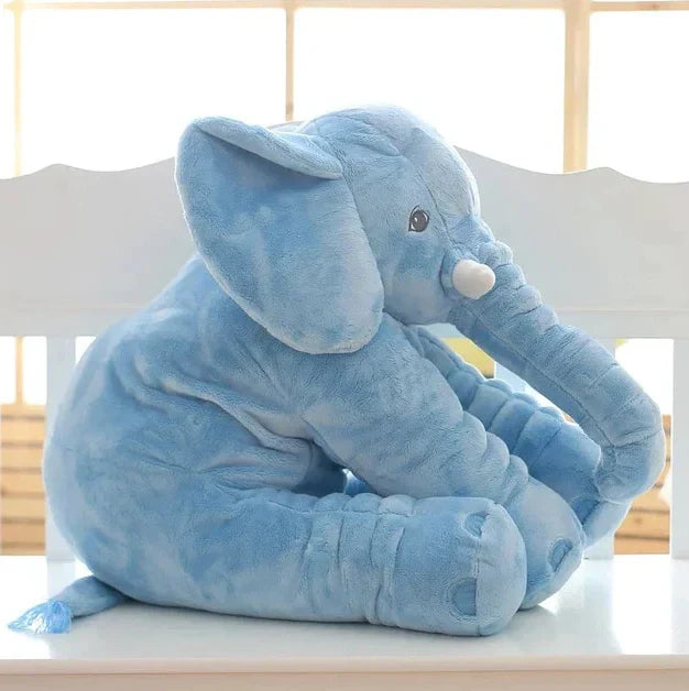 Plush Elephant Pillow with Floppy Ears and Curved Trunk for Babies