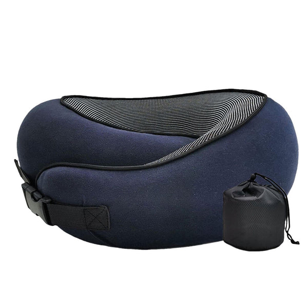 Contoured Neck Pillow with Snap Closure and Sleep Accessories, Carry-On Size