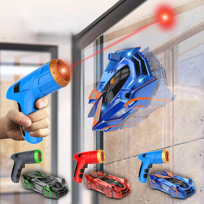 Laser Guided Stunt Car with Wall and Ceiling Climbing, LED Lights