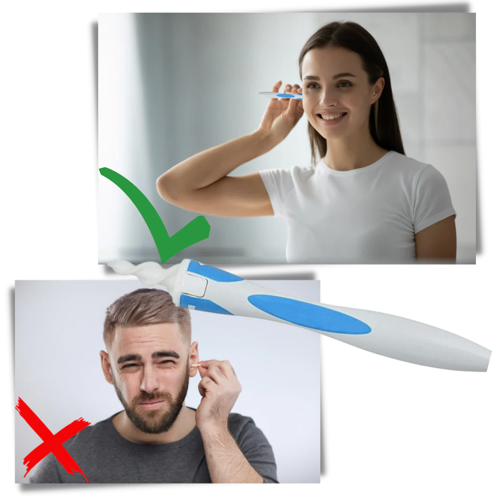 Spiral Silicone Ear Cleaning Tool with 16 Replaceable Tips and Reusable Handle