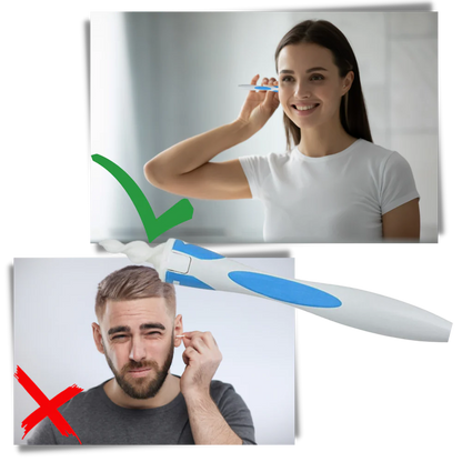 Spiral Silicone Ear Cleaning Tool with 16 Replaceable Tips and Reusable Handle