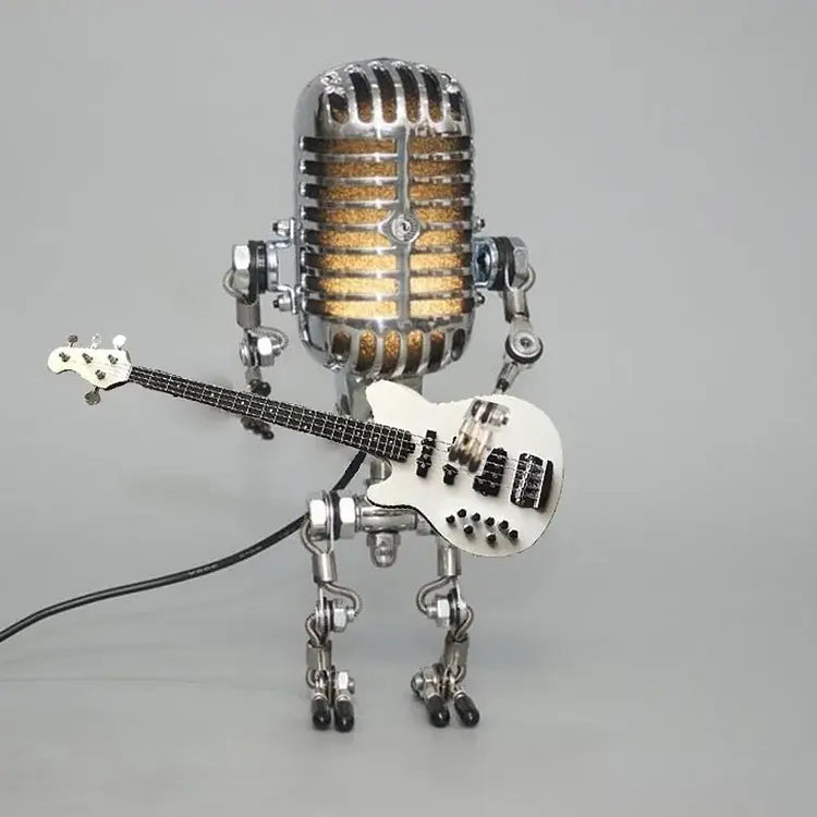 Retro Microphone Lamp with Articulated Joints and Robot Accent, LED Compatible All Vera Mart