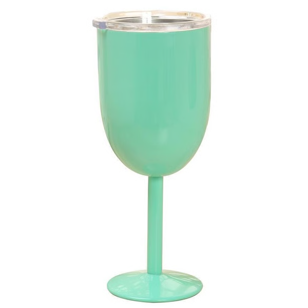 Double Wall Stainless Steel Wine Cup with Leak Resistant Lid and Condensation Free Exterior