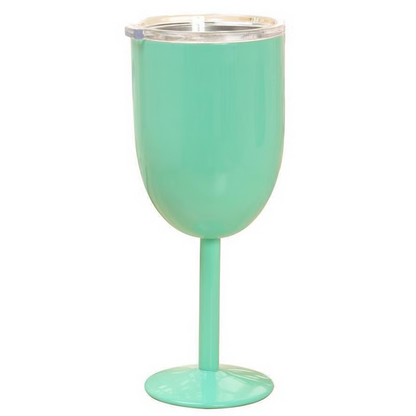 Double Wall Stainless Steel Wine Cup with Leak Resistant Lid and Condensation Free Exterior