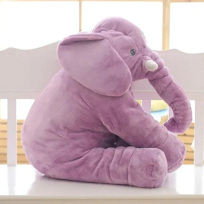 Plush Elephant Pillow with Floppy Ears and Curved Trunk for Babies