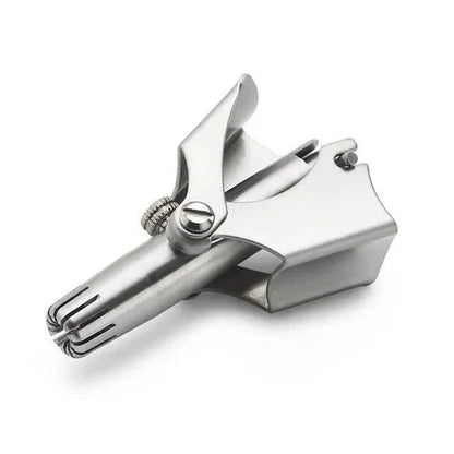 Manual Nose and Ear Hair Trimmer with Twist Mechanism and Stainless Steel Construction