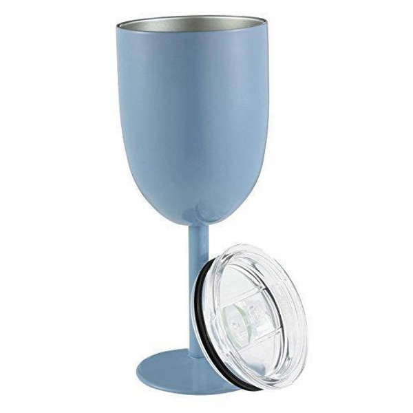 Double Wall Stainless Steel Wine Cup with Leak Resistant Lid and Condensation Free Exterior