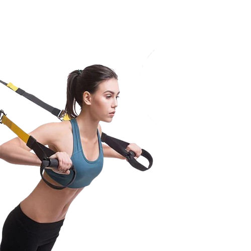 Bodyweight Suspension Trainer with Adjustable Straps and Metal Carabiners, 400lb Capacity