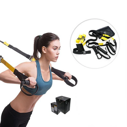 Bodyweight Suspension Trainer with Adjustable Straps and Metal Carabiners, 400lb Capacity