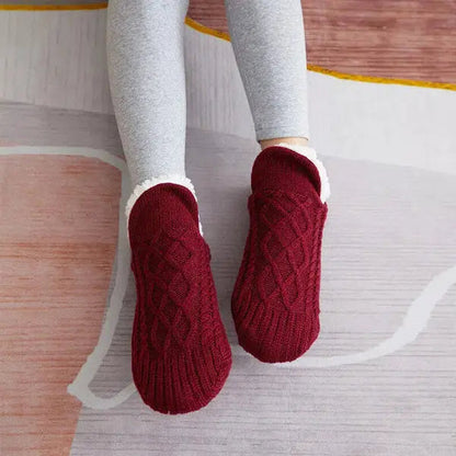 Thermal Socks with Non-Slip Grip and Adjustable Cuff, Breathable Soft Interior All Vera Mart