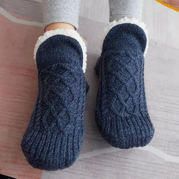 Thermal Socks with Non-Slip Grip and Adjustable Cuff, Breathable Soft Interior All Vera Mart