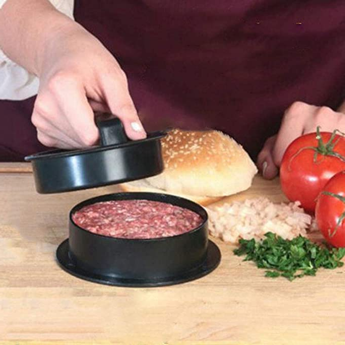 Burger Patty Press with Removable Mold and Circular Shaping Chamber