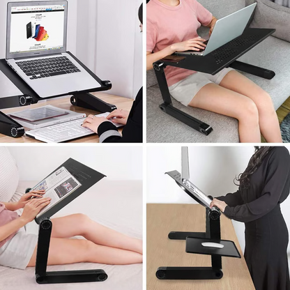 Adjustable Laptop Stand with Detachable Mouse Pad and Rotation Knobs for 7-21in Devices