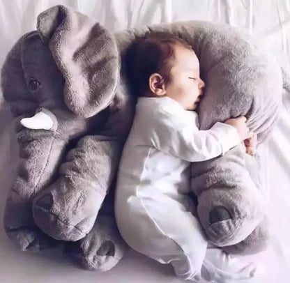 Plush Elephant Pillow with Floppy Ears and Curved Trunk for Babies