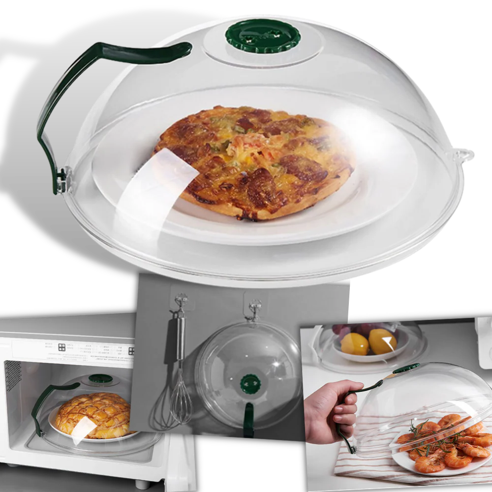 Microwave Splatter Guard with Steam Vent for 10.3in Plates, Dishwasher Safe