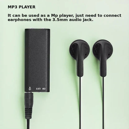 Voice Activated Audio Recorder with Built-in Microphone and Plug-and-Play Operation