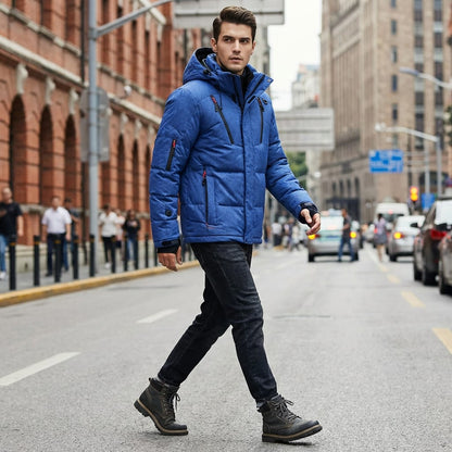 Insulated Winter Coat with Removable Hood and Full Zip Closure