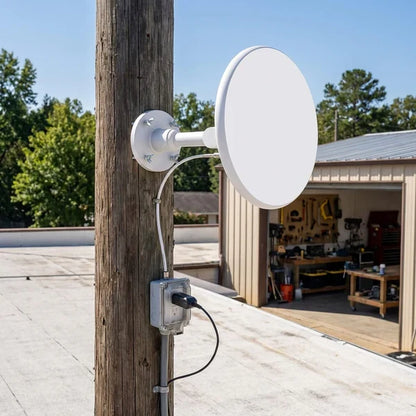Outdoor HD TV Antenna with Built-In Amplifier and 360 Degree Reception, 40ft Cable