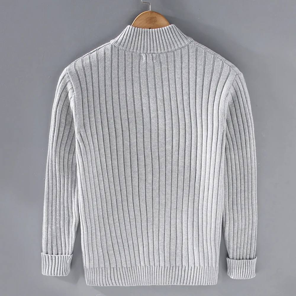 Slim Fit Zip Cardigan with Soft Knit Fabric and Ribbed Cuffs All Vera Mart