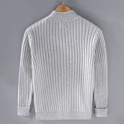Slim Fit Zip Cardigan with Soft Knit Fabric and Ribbed Cuffs All Vera Mart