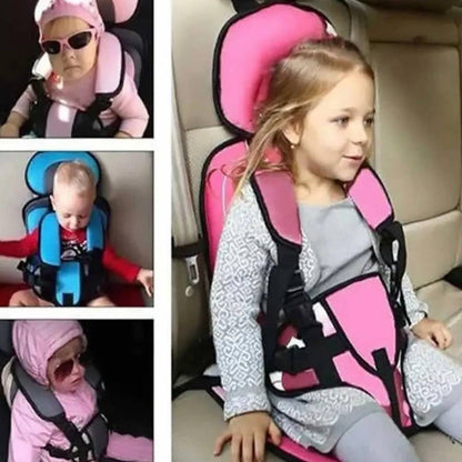 Child Car Seat Cushion with Padded Side Support and Belt Integration