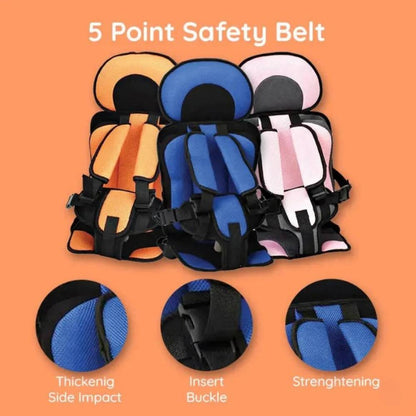 Child Car Seat Cushion with Padded Side Support and Belt Integration