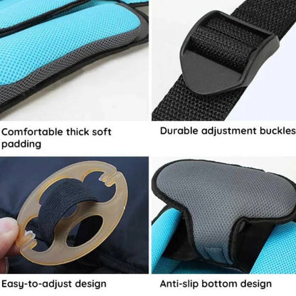 Child Car Seat Cushion with Padded Side Support and Belt Integration