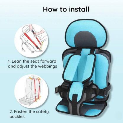Child Car Seat Cushion with Padded Side Support and Belt Integration