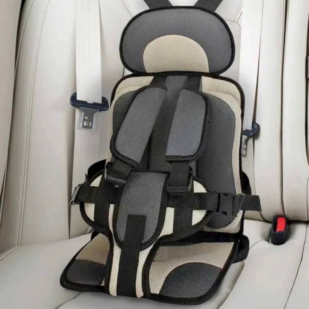 Child Car Seat Cushion with Padded Side Support and Belt Integration