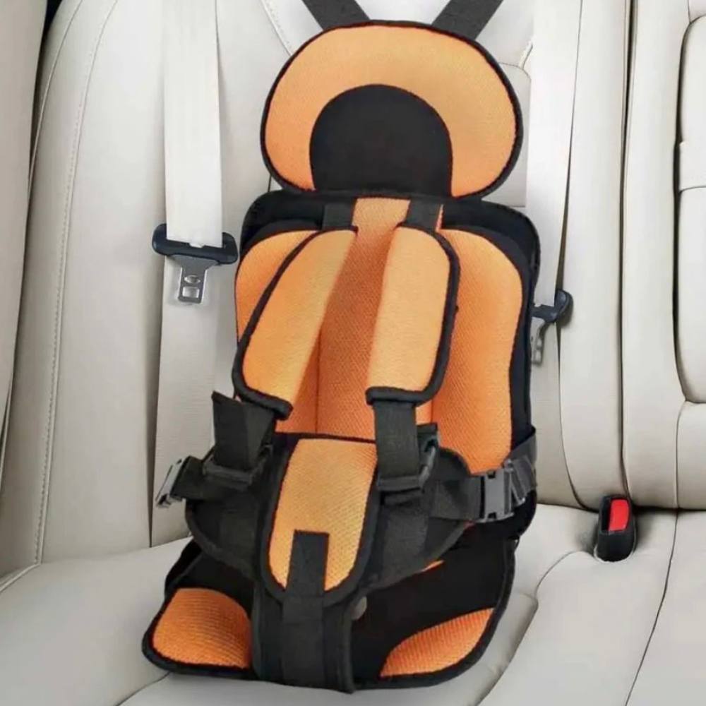 Child Car Seat Cushion with Padded Side Support and Belt Integration