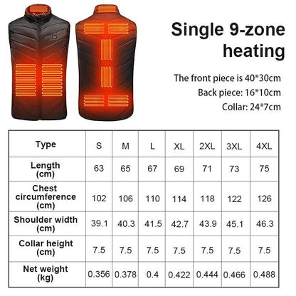 Heated Vest with Adjustable Heat Settings and Power Bank Compatibility