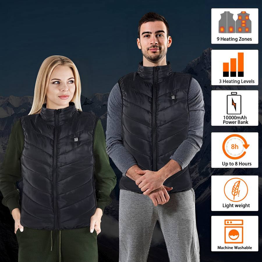 Heated Vest with Adjustable Heat Settings and Power Bank Compatibility
