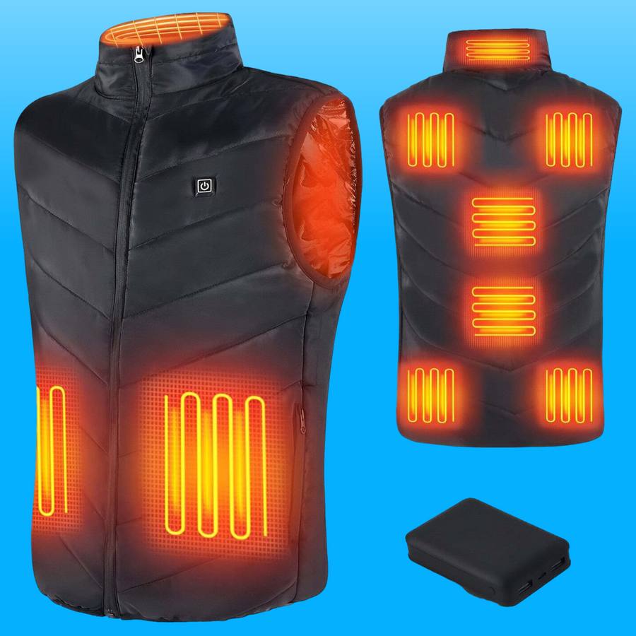 Heated Vest with Adjustable Heat Settings and Power Bank Compatibility