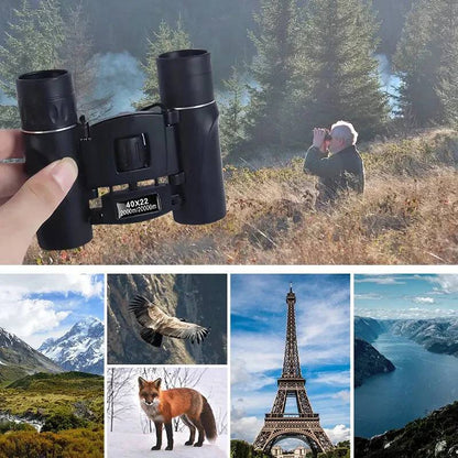 Compact Binoculars 40x22 Optical Zoom with Center Focus Wheel and Adjustable Eyepieces