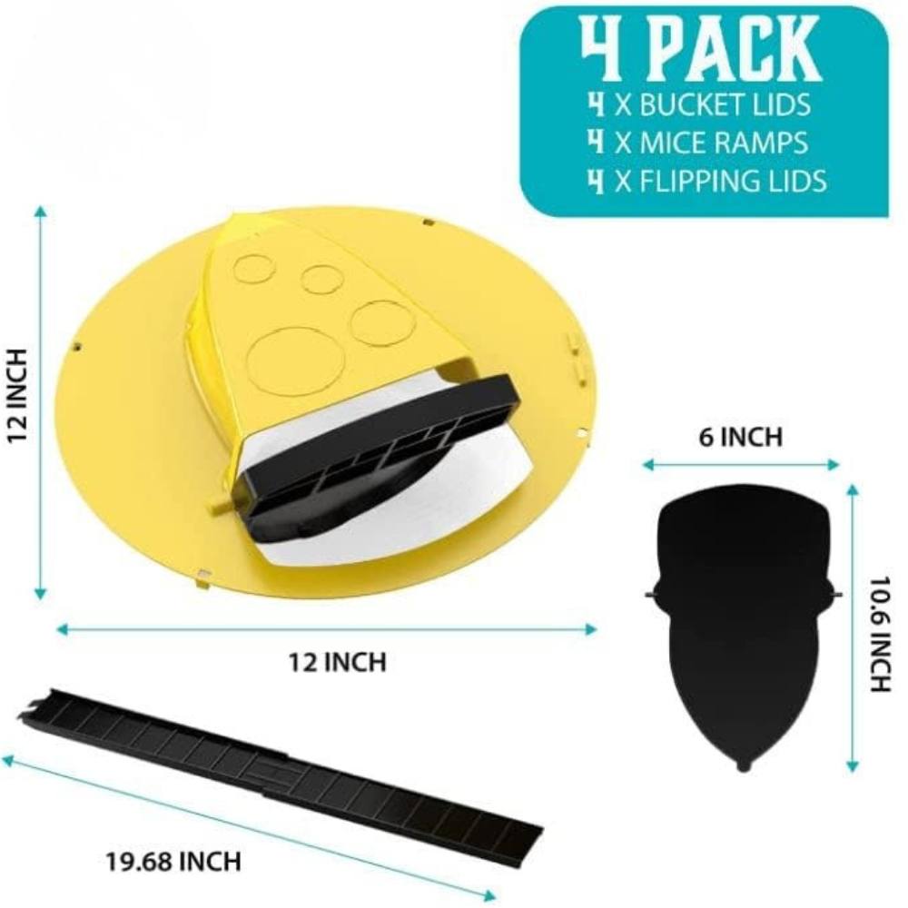 Bucket Lid Rodent Trap with Auto-Reset Mechanism and Weather Resistant Design