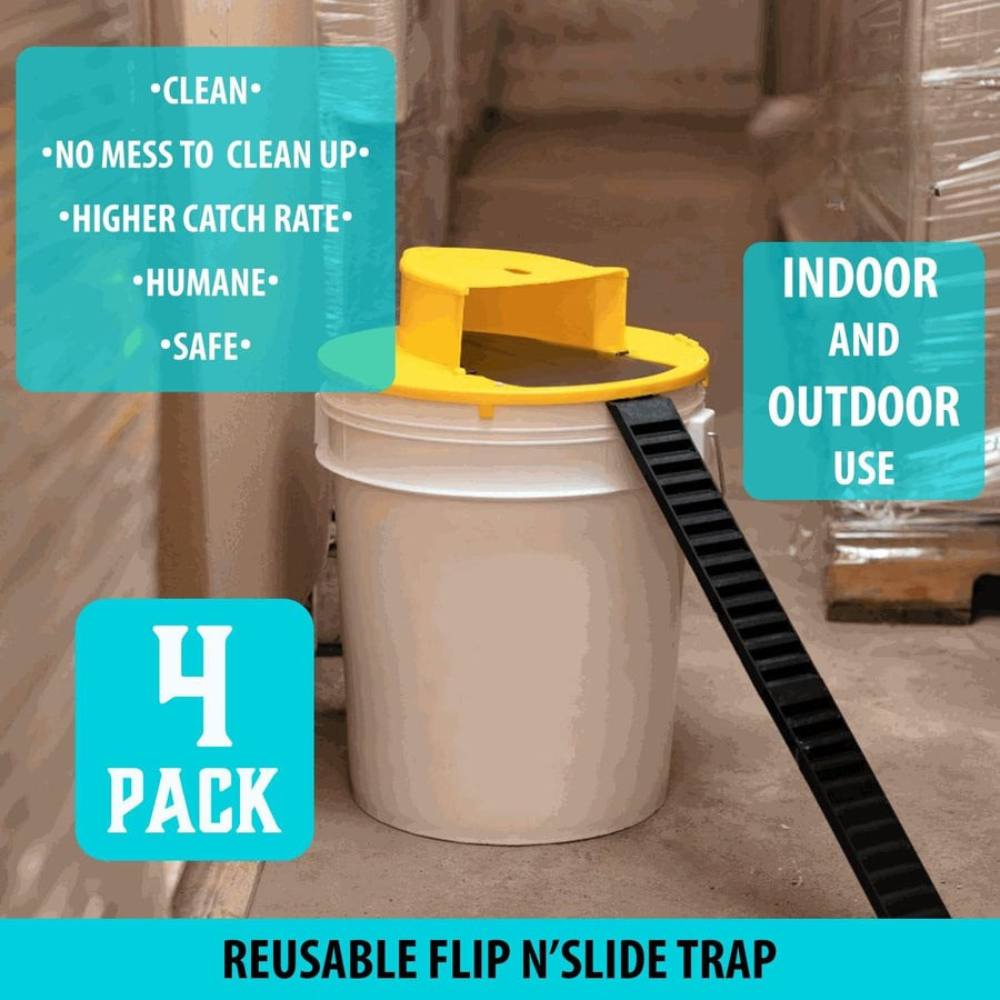 Bucket Lid Rodent Trap with Auto-Reset Mechanism and Weather Resistant Design