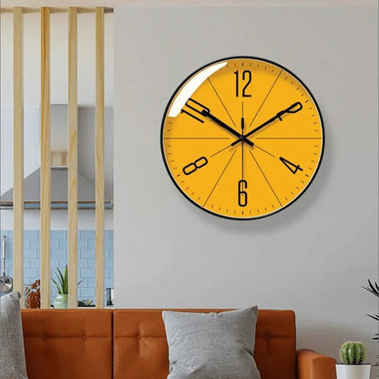 Abstract Pattern Wall Clock with Glass Face and Quartz Movement