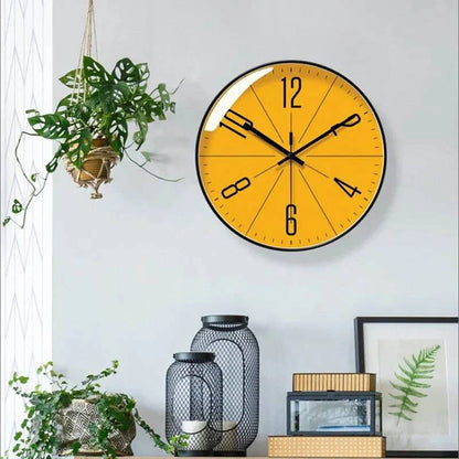 Abstract Pattern Wall Clock with Glass Face and Quartz Movement