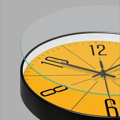 Abstract Pattern Wall Clock with Glass Face and Quartz Movement