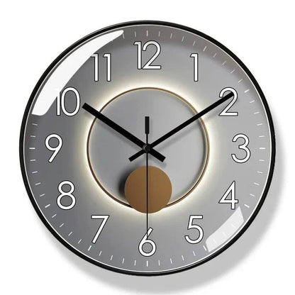 Abstract Pattern Wall Clock with Glass Face and Quartz Movement